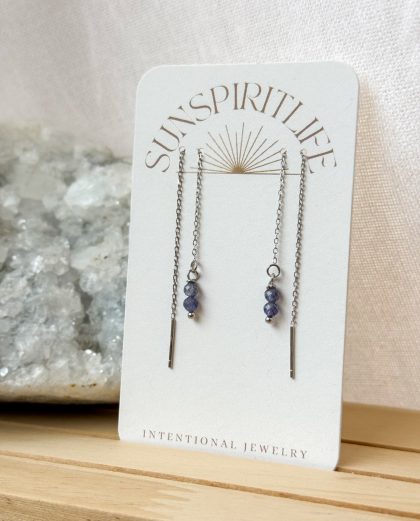 Threader Earrings ⋆ Blue Gemstones