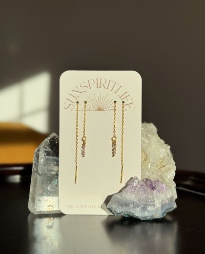 Threader Earrings ⋆ Amethyst Gemstones