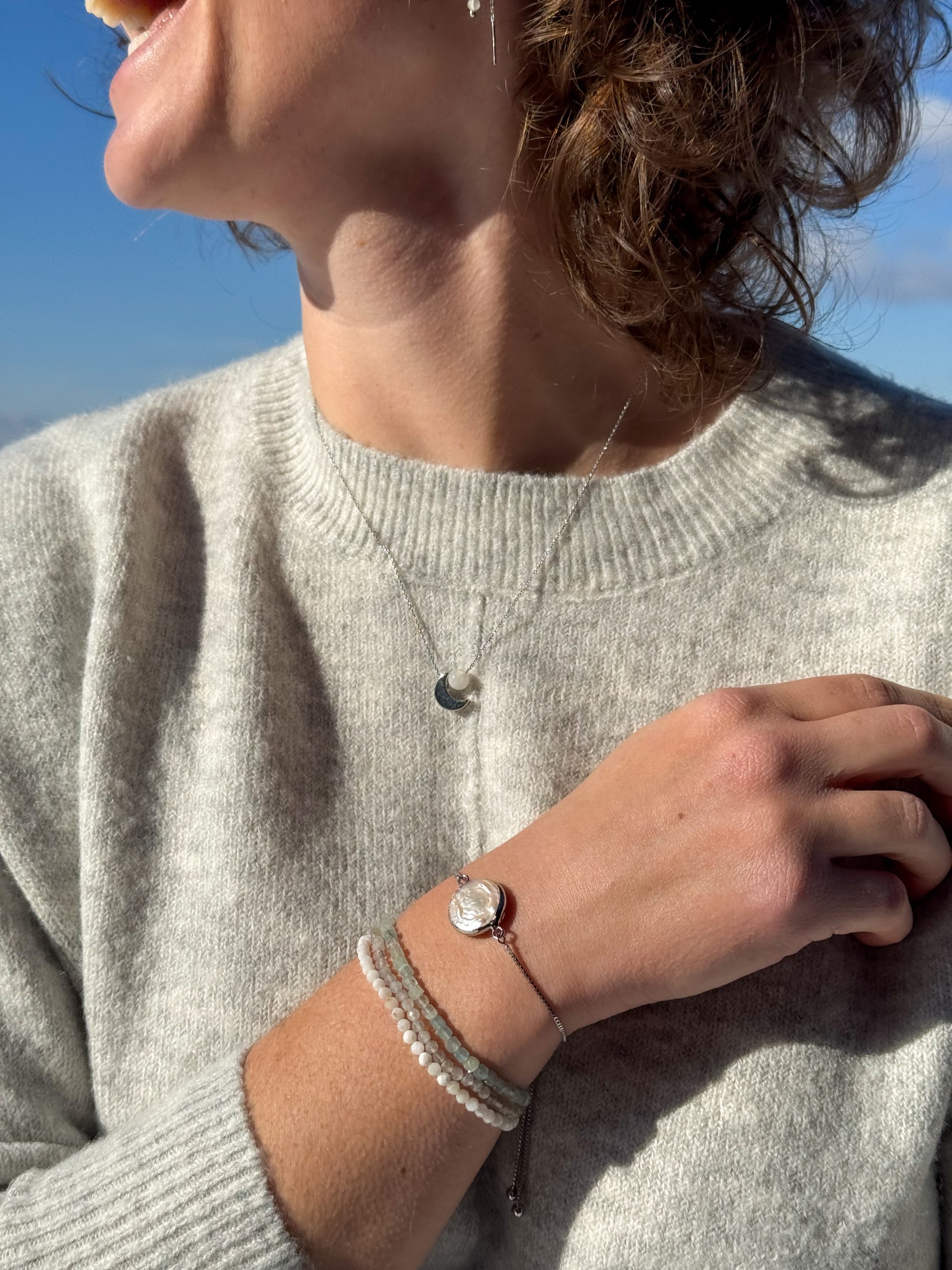 Blue Calcite Gemstone Bracelet - Image 6