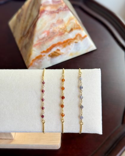Adjustable Gemstone Dot Bracelet