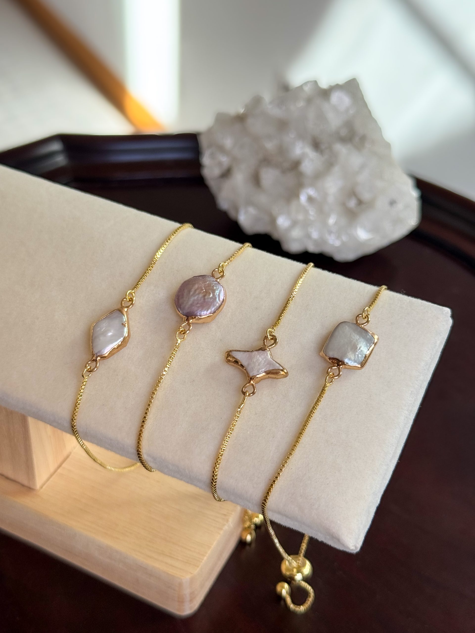 Adjustable Baroque Pearl Bracelet - Image 4