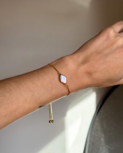Adjustable Diamond Pearl Bracelet